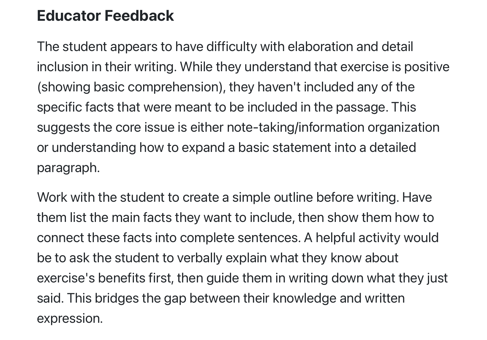 educator assistance screenshot