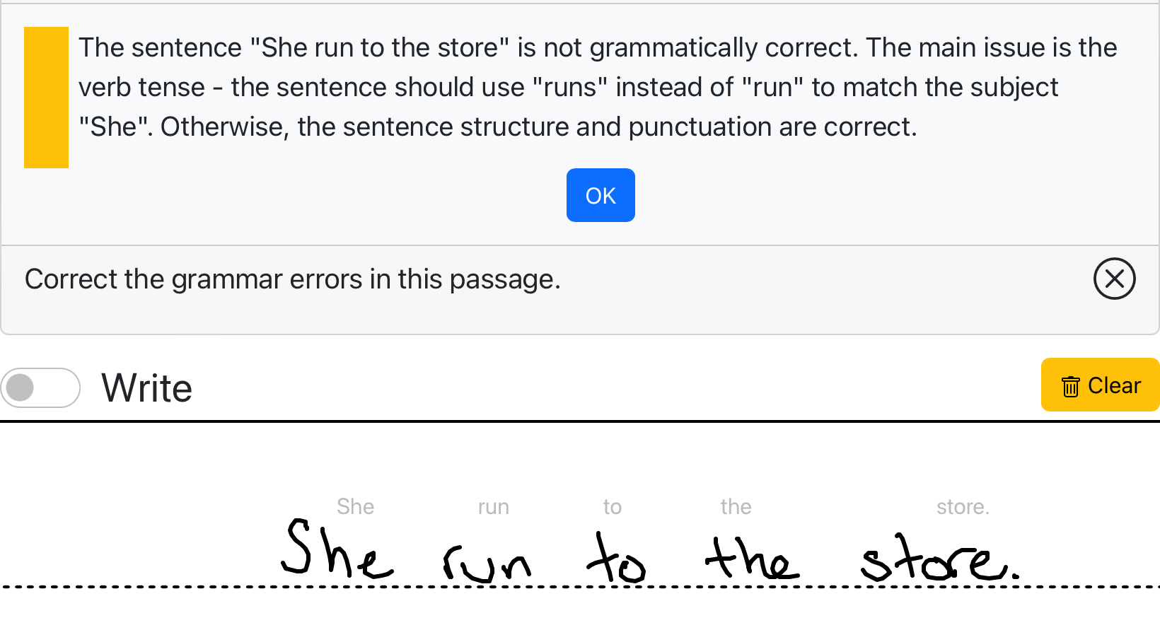 grammar screenshot