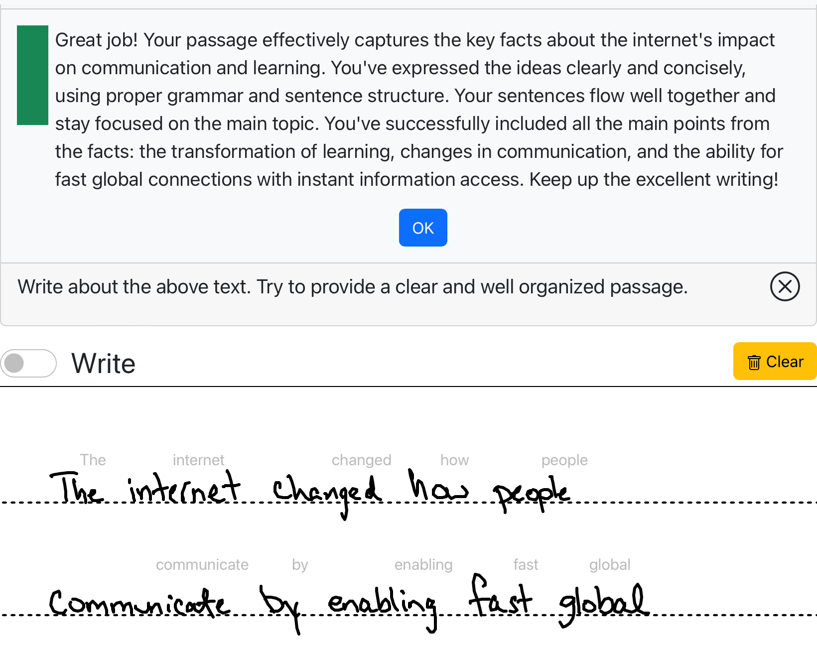 writing composition screenshot
